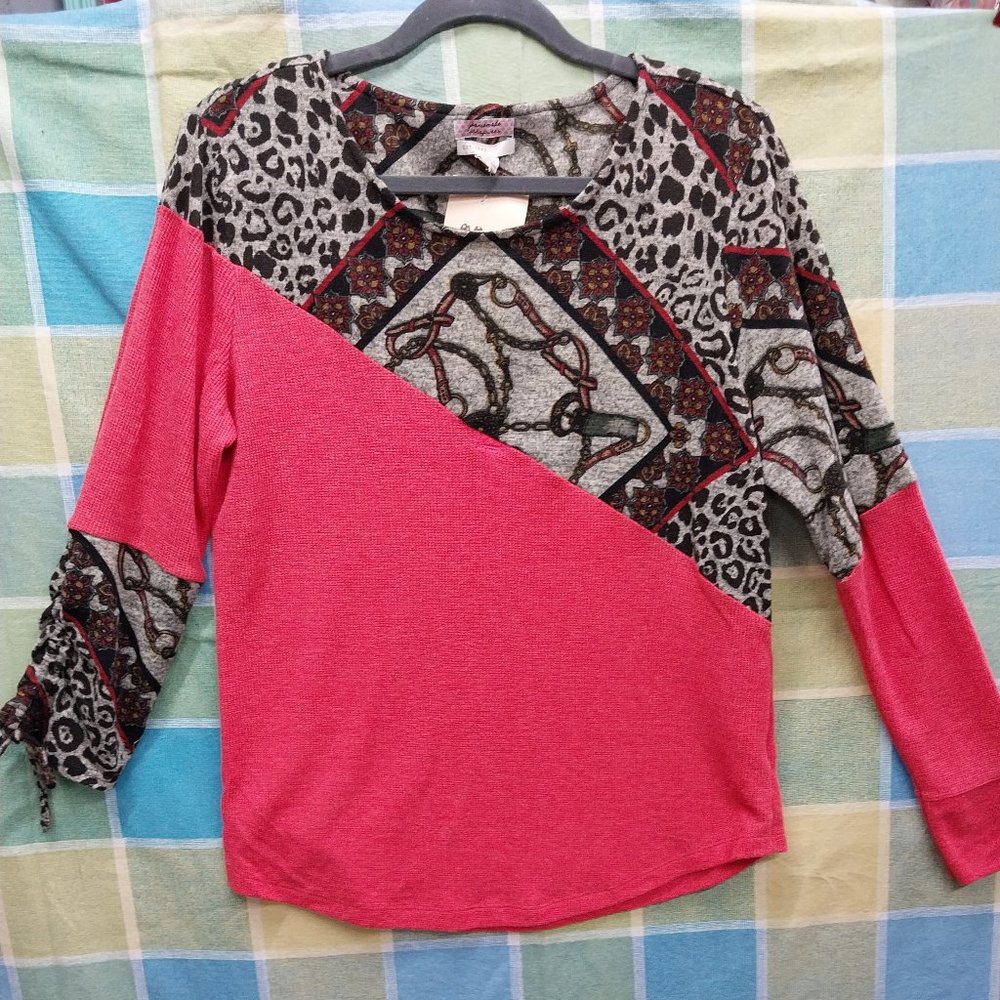 2469 Jeaniemade Size L Upcycled Cato's Stretch Tunic Top